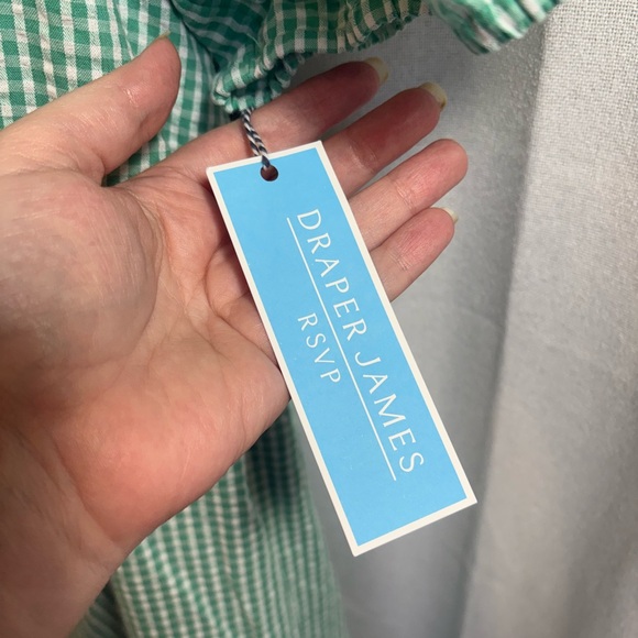 NWT Draper James RSVP Puff Sleeve Green Gingham Surplice Dress Plus Size 3XL 450 - Picture 5 of 11